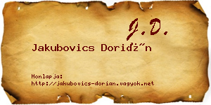 Jakubovics Dorián névjegykártya
